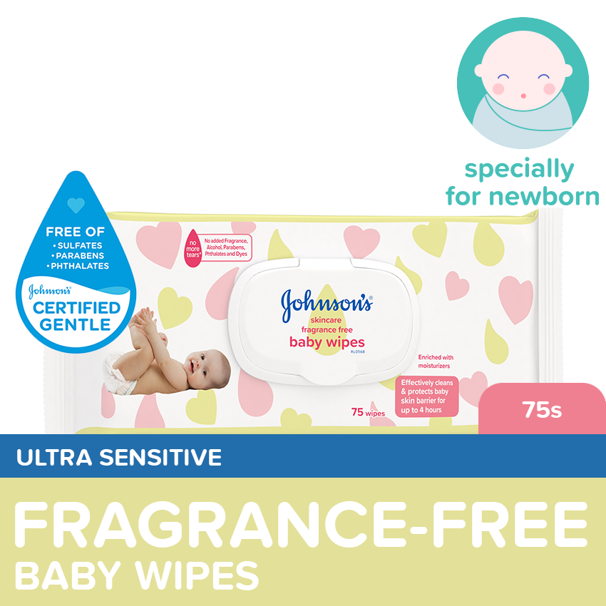 Johnson's Baby Fragrance-Free Wipes 75s