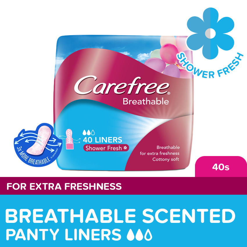 CAREFREE Breathable Panty Liners 40s