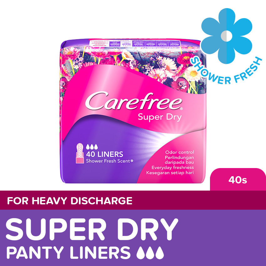 CAREFREE Super Dry Panty Liners 40s