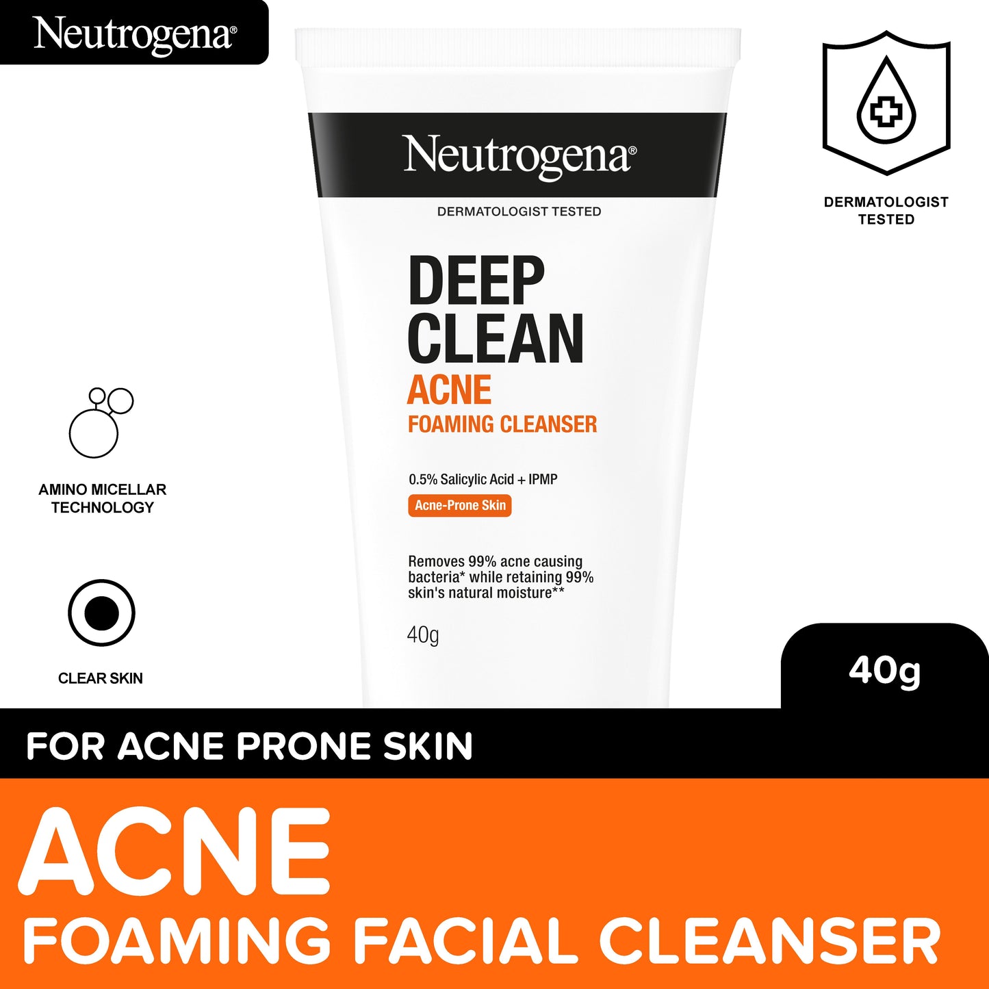 Neutrogena Deep Clean Acne Foaming Cleanser 40g