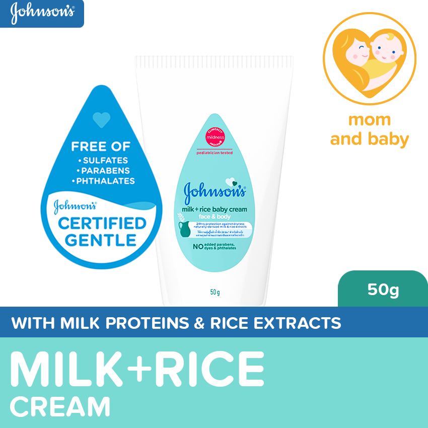 Johnson's Milk+Rice Baby Cream 50g