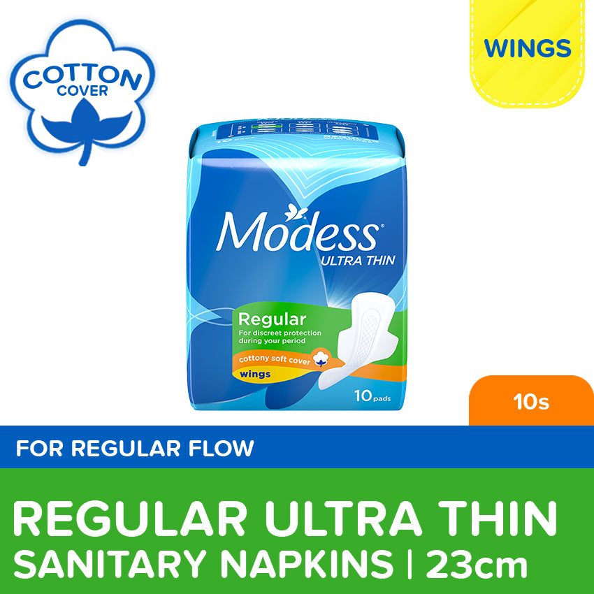 MODESS Cottony Soft Ultra Thin Regular Sanitary Napkins 10s
