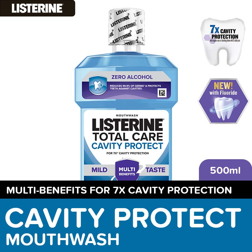 Listerine Total Care Cavity Protect Mouthwash 500mL
