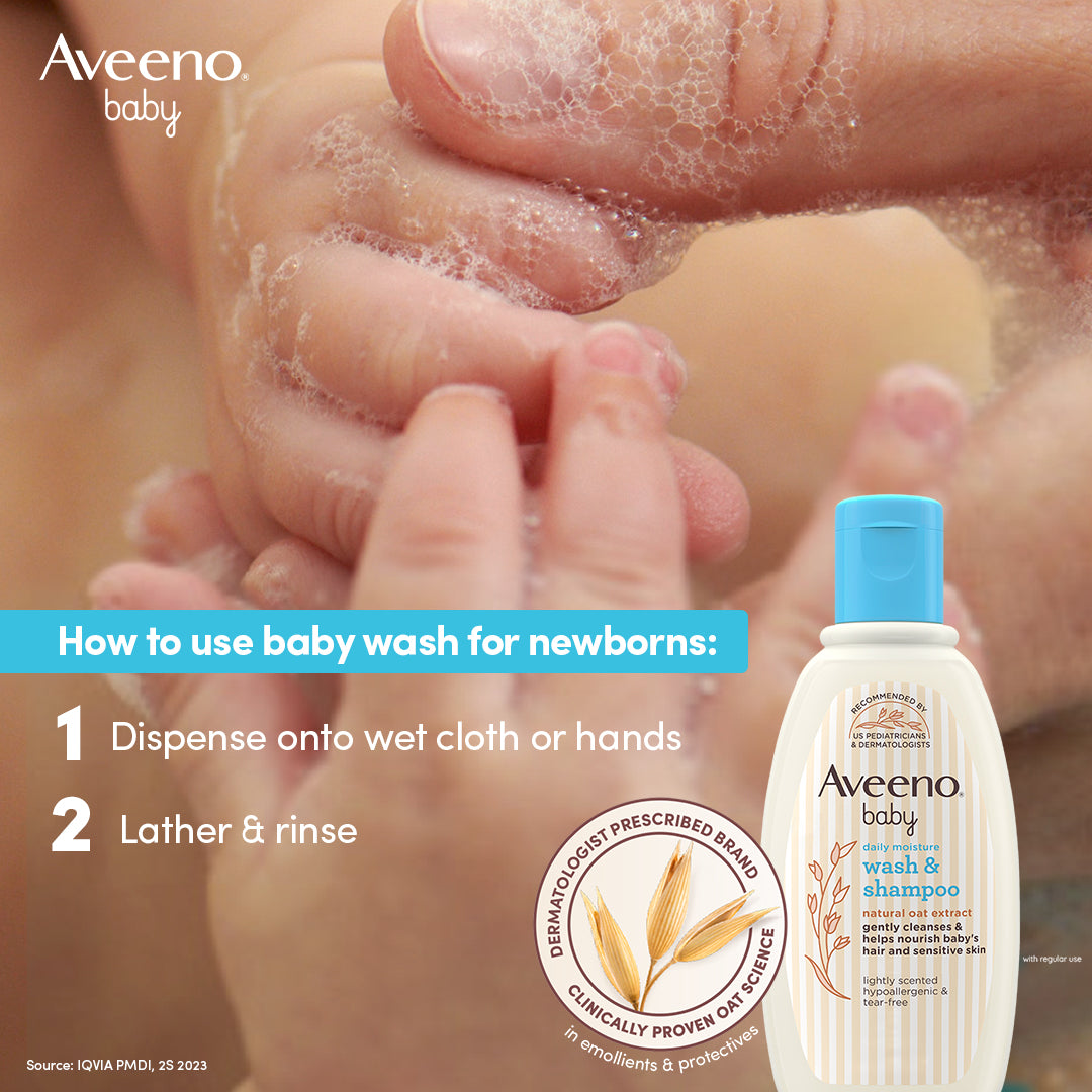 Aveeno Baby Daily Moisture Wash & Shampoo 100ml