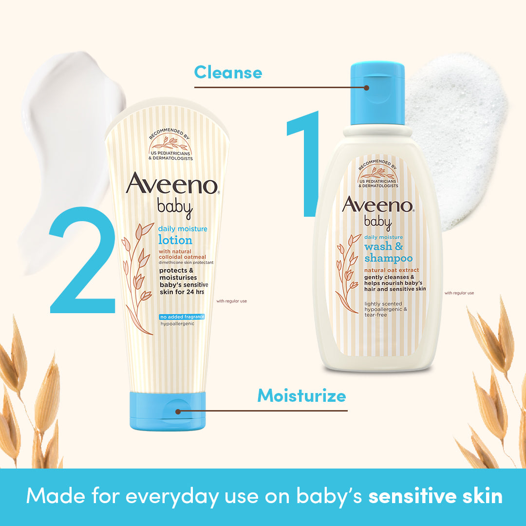 Aveeno Baby Daily Moisture Wash & Shampoo 100ml