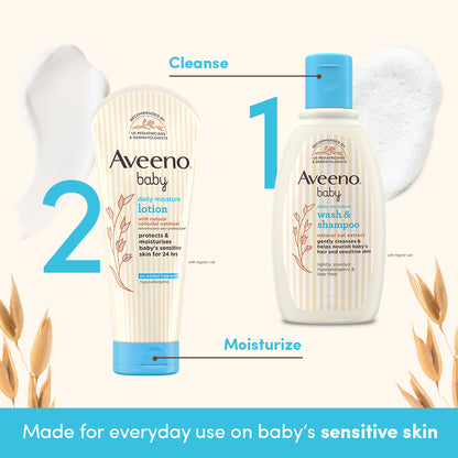 Aveeno Baby Daily Moisture Wash & Shampoo 100ml