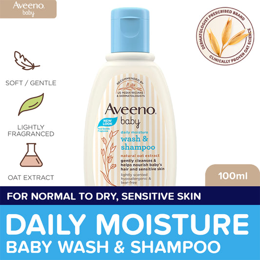 Aveeno Baby Daily Moisture Wash & Shampoo 100ml
