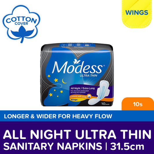 MODESS Ultra Thin All Night Sanitary Napkins 10s