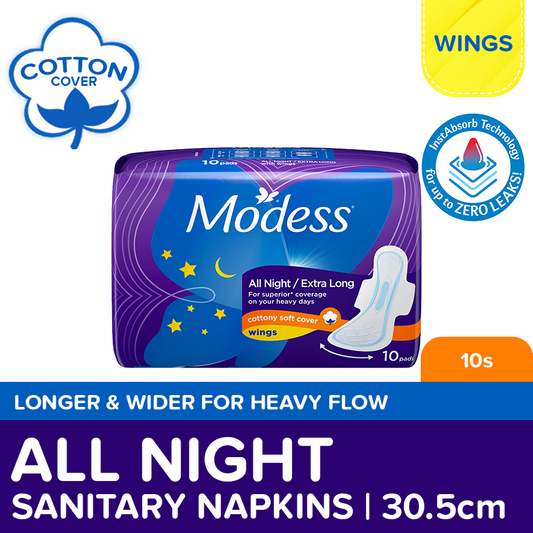 MODESS All Night Sanitary Napkins 10s