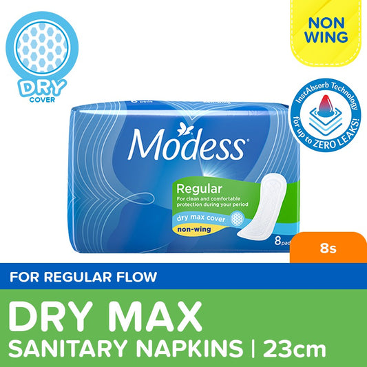 Modess Dry Max Non-Wing Sanitary Napkins 8s