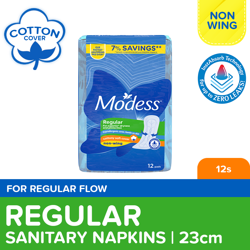 MODESS Cottony Soft Non-Wing Sanitary Napkins 12s