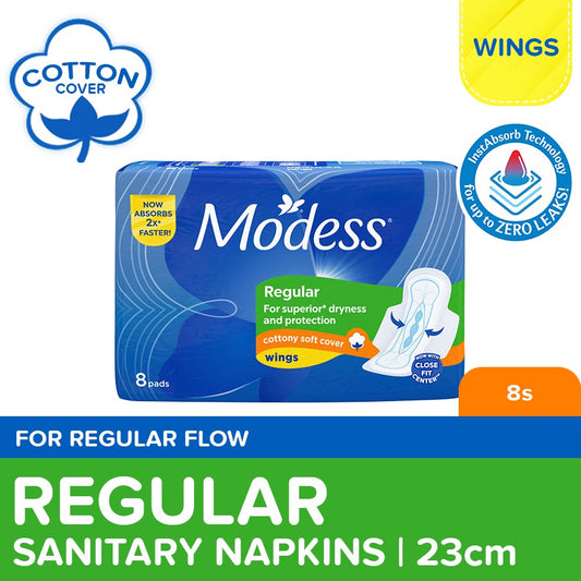 Modess Cottony Soft Maxi w/ Wings Sanitary Napkins 8s