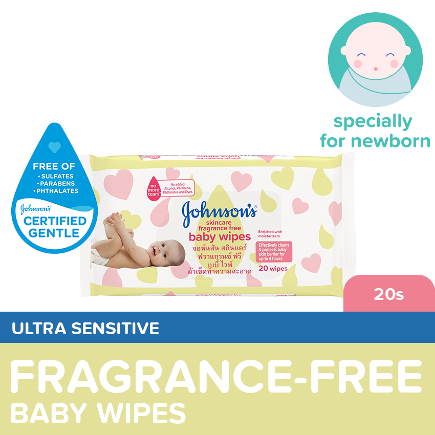 Johnson's Baby Fragrance-Free Wipes 20s