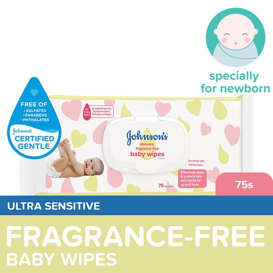 Johnson's Baby Fragrance-Free Wipes 75s