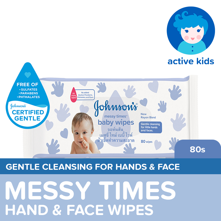 Johnson's Baby Messy Time Wipes 80s