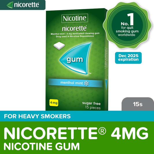 Nicorette Menthol Mint Gum 4mg 15s