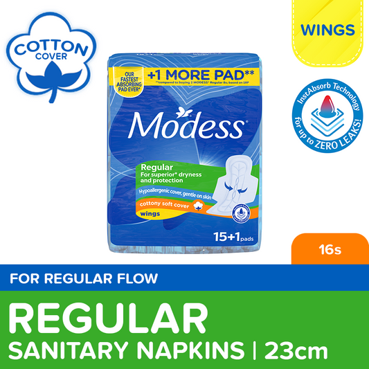 Modess Cottony Soft Maxi w/ Wings Sanitary Napkins 16s