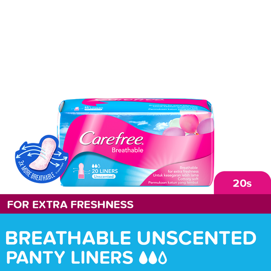 CAREFREE Unscented Breathable Panty Liners 20s
