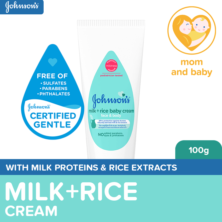 Johnson's Milk+Rice Baby Cream 100g