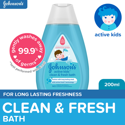 Johnson's Active Kids Clean & Fresh Bath 200ml