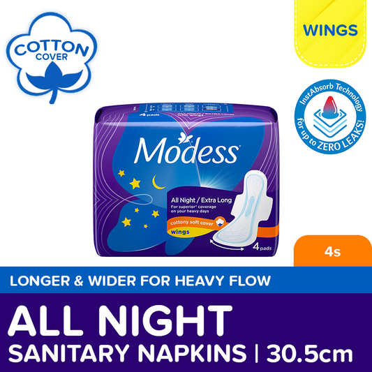MODESS All Night Sanitary Napkins 4s