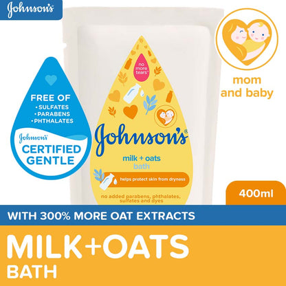 Johnson's Milk+Oats Bath 400ml Refill