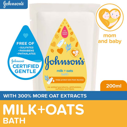 Johnson's Milk+Oats Bath 200ml Refill