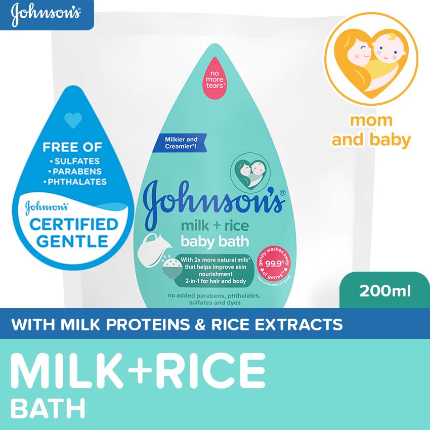 Johnson's Milk+Rice Bath 200ml Refill