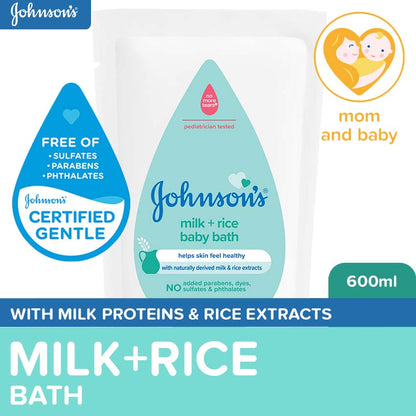 Johnson's Milk+Rice Bath 600ml Refill