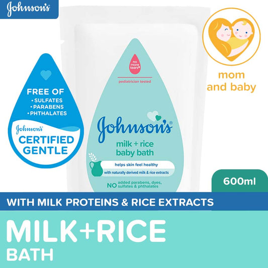 Johnson's Milk+Rice Bath 600ml Refill