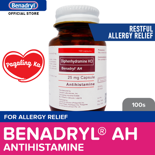Benadryl Antihistamine Capsules 25mg 100s