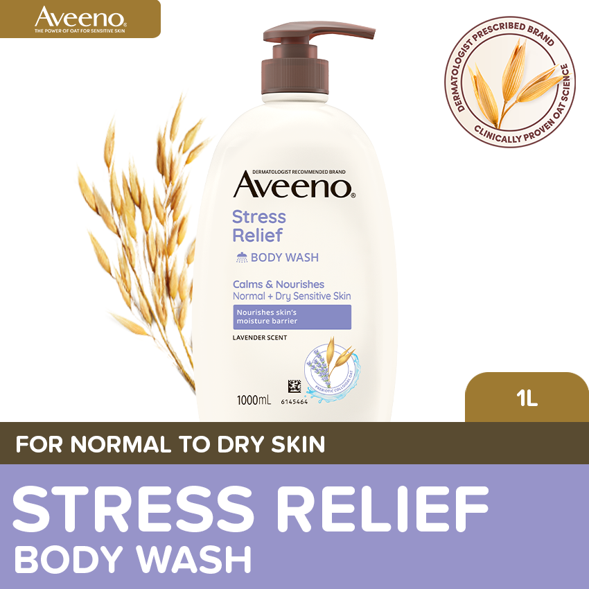 Aveeno Stress Relief Wash 1L